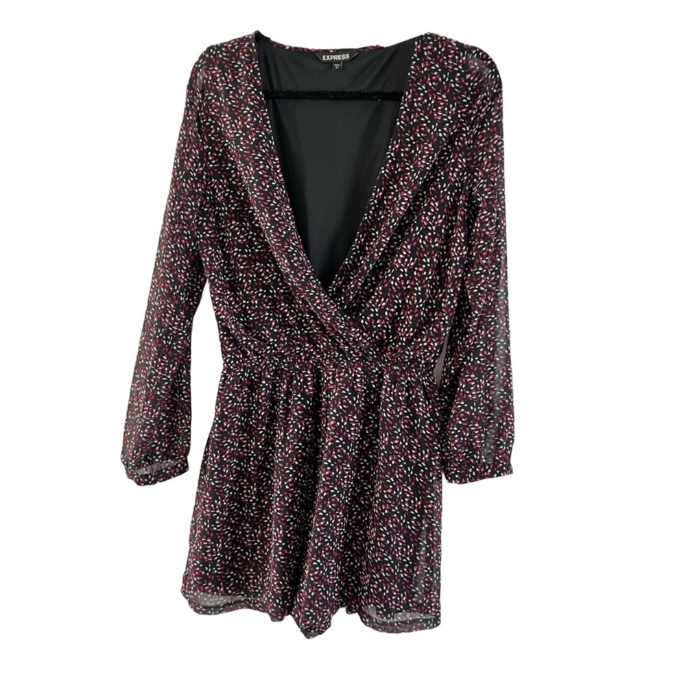 Express Woman’s Crossover Abstract Flowly Blouse … - image 1